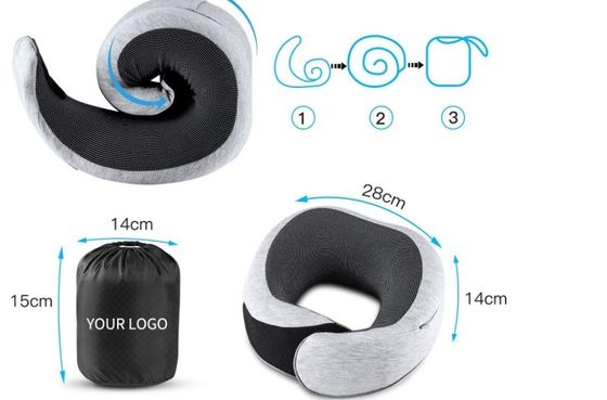 Maschera per gli occhi in schiuma di memoria e cuscino per il collo Set di cuscino portatile di raffreddamento U Design cuscino da viaggio