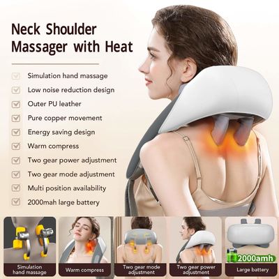 Apparecchio di massaggio del collo in forma di U Shiatsu Gnucchiatura della schiena Fatica Rilassamento del riscaldamento cervicale
