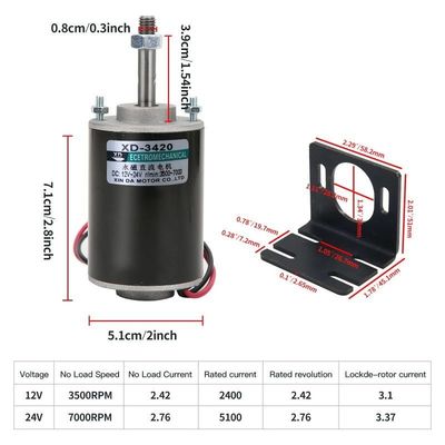Motore a magnete permanente ad alta coppia a commutazione a spazzola 30W 12V/24V Motore generatore fai da te