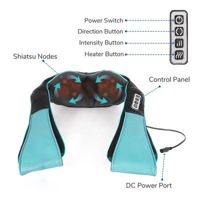 Massaggio a cuscino a 25W elettrico a corpo intero con massaggio a tessuto profondo a ginocchio Shiatsu Spalla e collo massaggiatore con calore