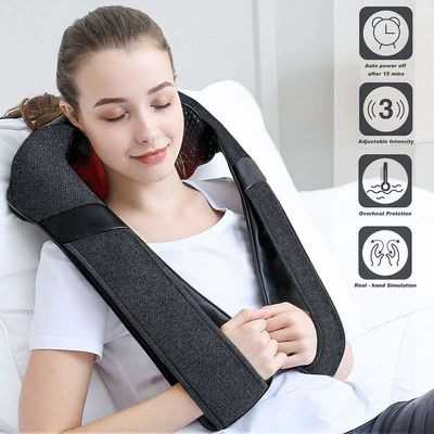 Dc 12v Pu pelle Smart spalla collo massaggiatore controllo del tempo