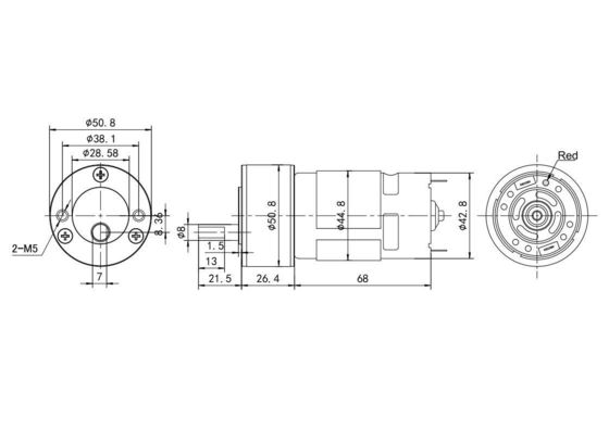 Motore a spazzola a corrente continua da 12 V a grande coppia 75 dB 42 mm con efficienza e direzione di rotazione IE 1