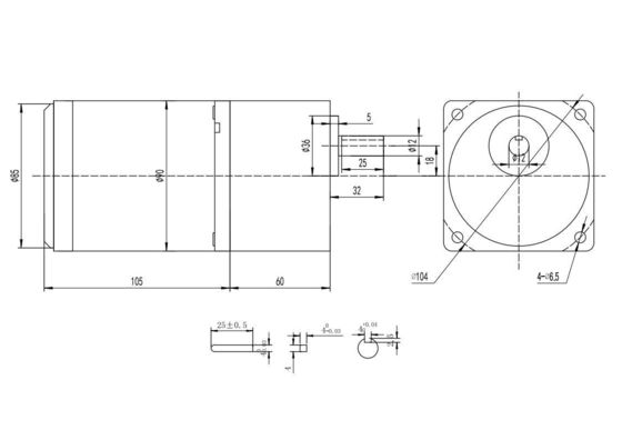 Velocità regolabile 60mm 24v 5w Motore a corrente continua spazzolato facile da usare YLP 80BL-154-3