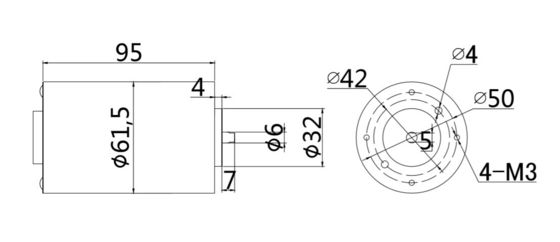 Motore elettrico a corrente continua spazzolato da 61 mm 24v 60W con motore YLP 80BL-154-3