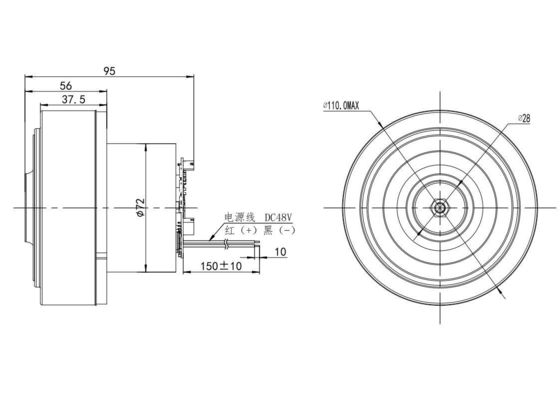 110 mm di diametro 40000 giri al minuto Motore a corrente continua senza spazzola per turbina elettrica da 220V a 85W