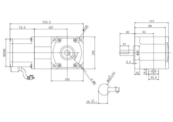 24V 48V 90mm Right Angle Gear DC Treadmill Motore elettrico con 11A di corrente continua
