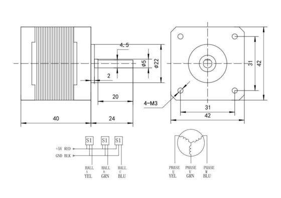 Motore senza spazzole 24v 40W Macchina professionale 3000 giri al minuto Motore elettrico per tapis roulant a corrente continua