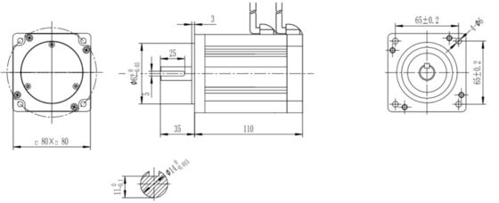 48V 220W Silver Brushless DC Treadmill Motor per il fitness YLP 80BL-154-3