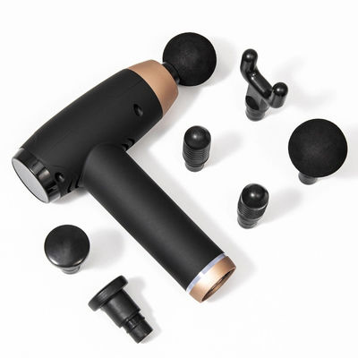 Pistola di massaggio elettrico a tessuto profondo con 6 teste 30 velocità schermo LCD e carica USB 1 kg