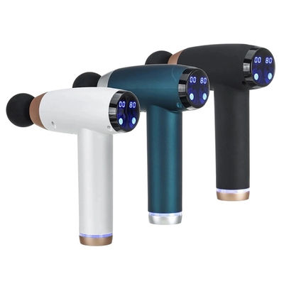 Pistola di massaggio elettrico a tessuto profondo con 6 teste 30 velocità schermo LCD e carica USB 1 kg