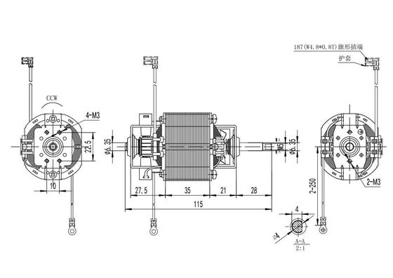 Direzione di rotazione CCW e CW Motore AC monofase per tapis roulant ad alta velocità