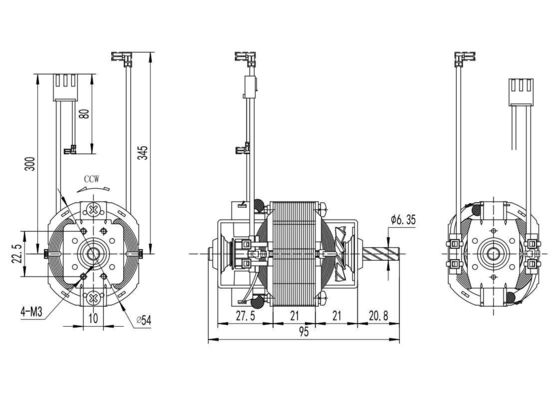 Velocità 54 mm diametro del motore Totalmente chiuso motore universale AC per tapis roulant 110v 220v