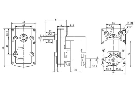 Motore elettrico AC monofase asincrono da 61 mm 10w 50w per 110V-220V/240V 50Hz/60Hz
