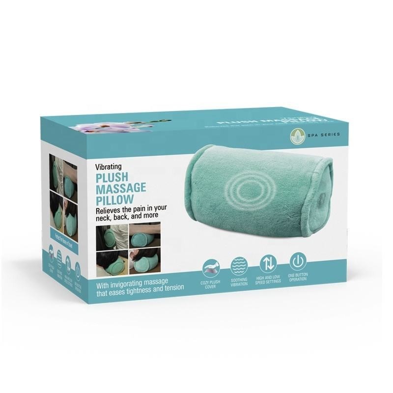 Vibrating Massage Roll Pillow per terapia Massaggio collo schiena braccia gambe cuscino di relax elettrico